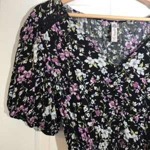 American Rag Dress Size M Cinched waist Floral Print Regency Cottagecore
